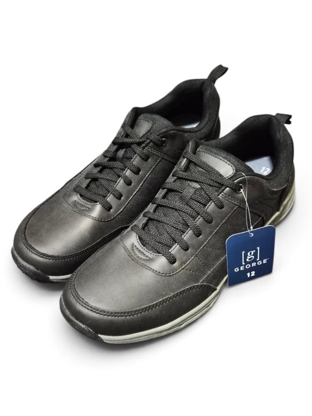 George Men's Casual Shoes Garret 2.0 Memory Foam Lace Up Sz 12 Lightweight Black